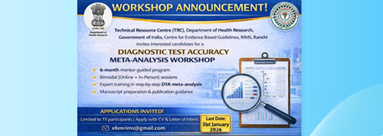 Diagnostic Test Accuracy
Meta-Analysis Workshop, Last Date : 31st January 2026